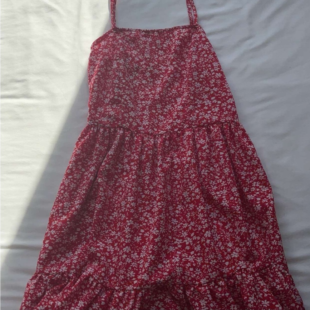 Floral Red Mini Dress